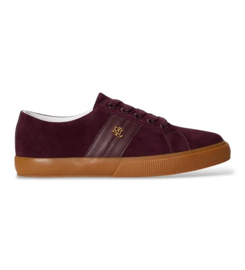 Lauren Ralph Lauren Zapatillas Janson Ii De Ante Y Piel Granate