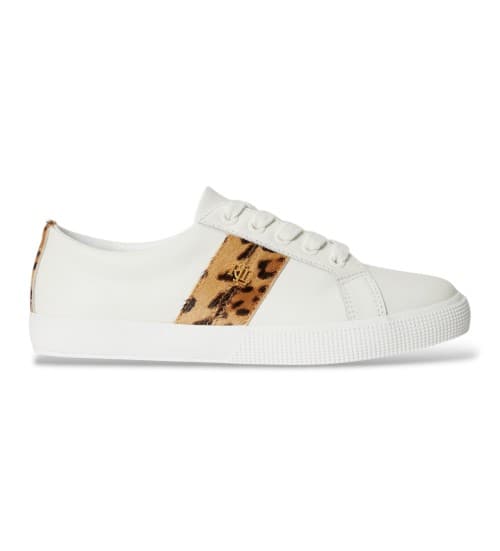 Lauren Ralph Lauren Zapatillas Janson Ii Con Pelo De Becerro Blanco