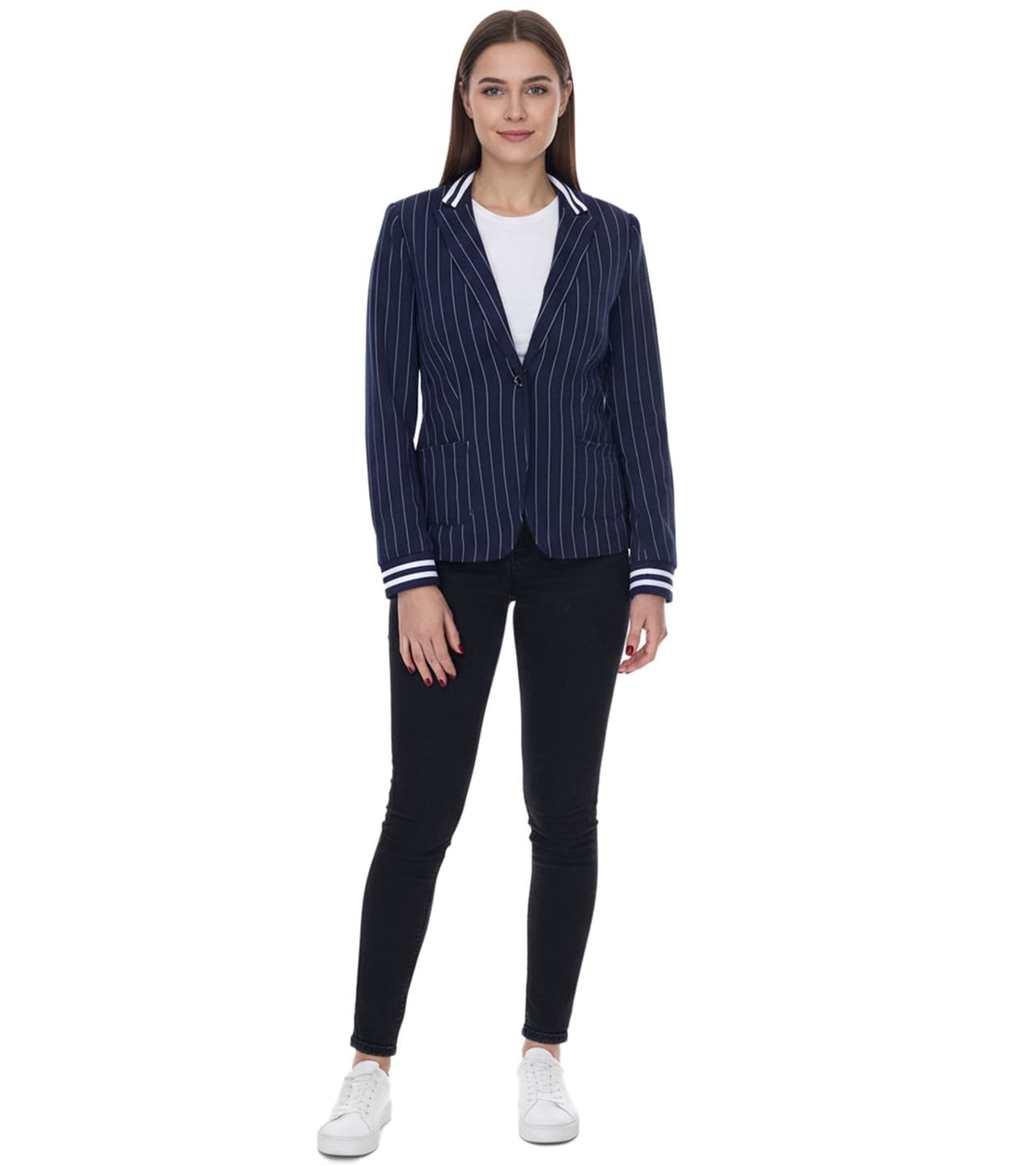 AjC Chaqueta business de mujer Blazer con cierre de un botón chaqueta de traje tipo blazer Azul marino