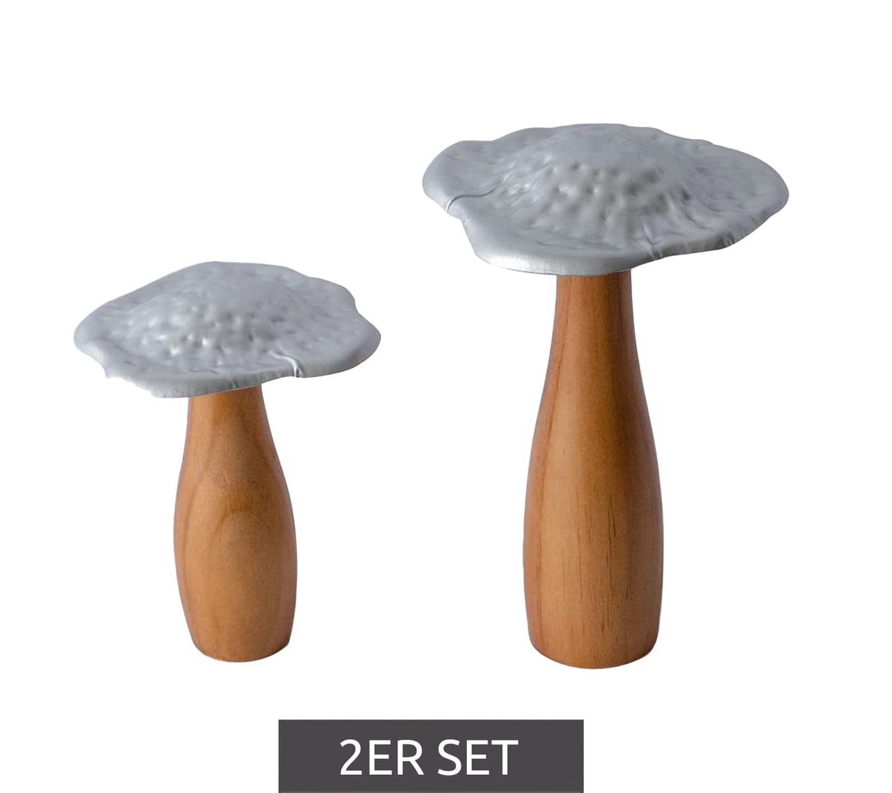 O46BPX (MB1) Juego de 2 figuras decorativas de setas, decoración otoñal, decoración del hogar Plata/Marrón