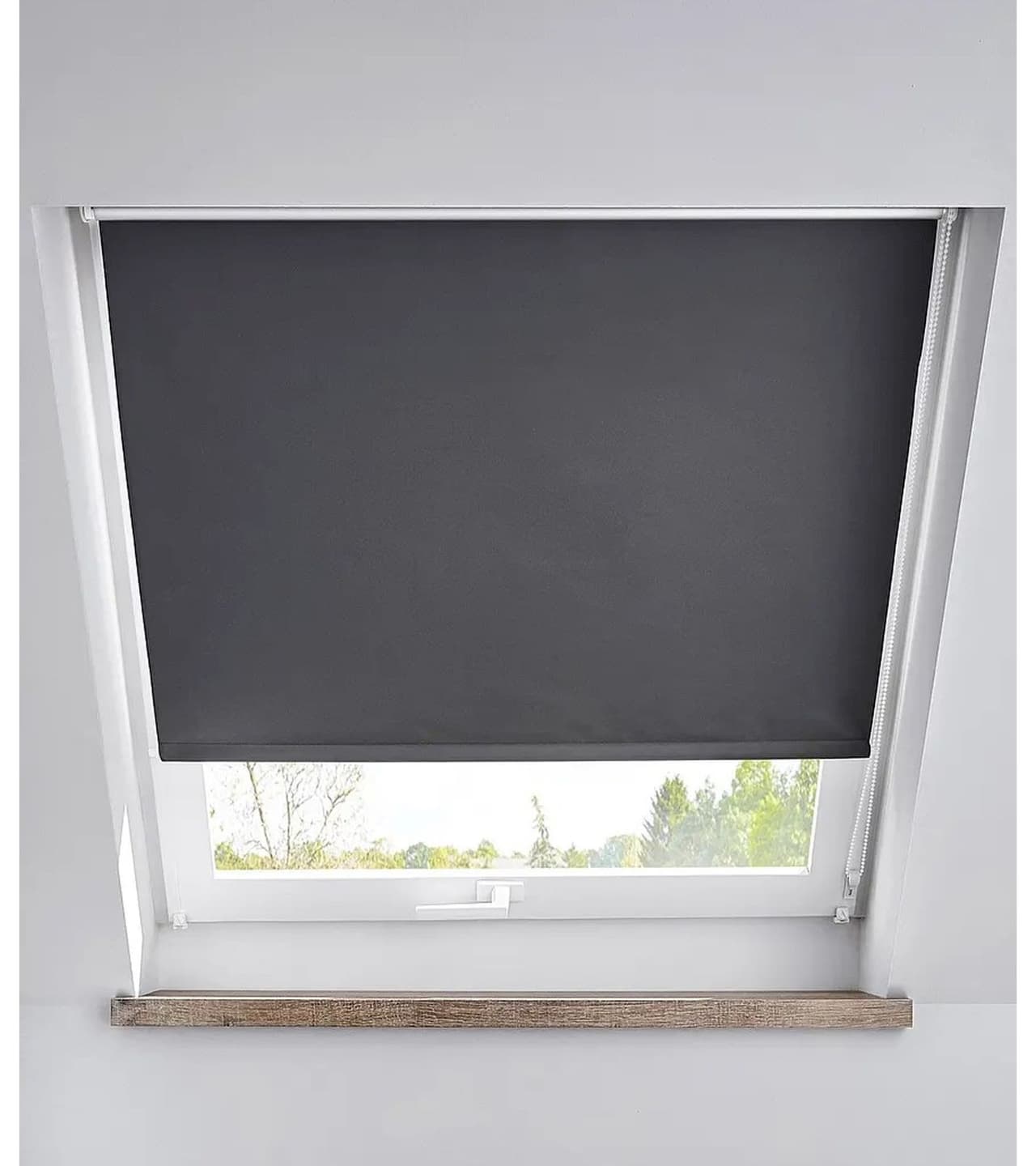 O46BPX (MB1) Estor opaco simple para claraboyas con textura, protección solar Gris Oscuro