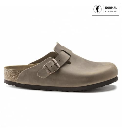Birkenstock Zuecos De Piel Boston Marrón
