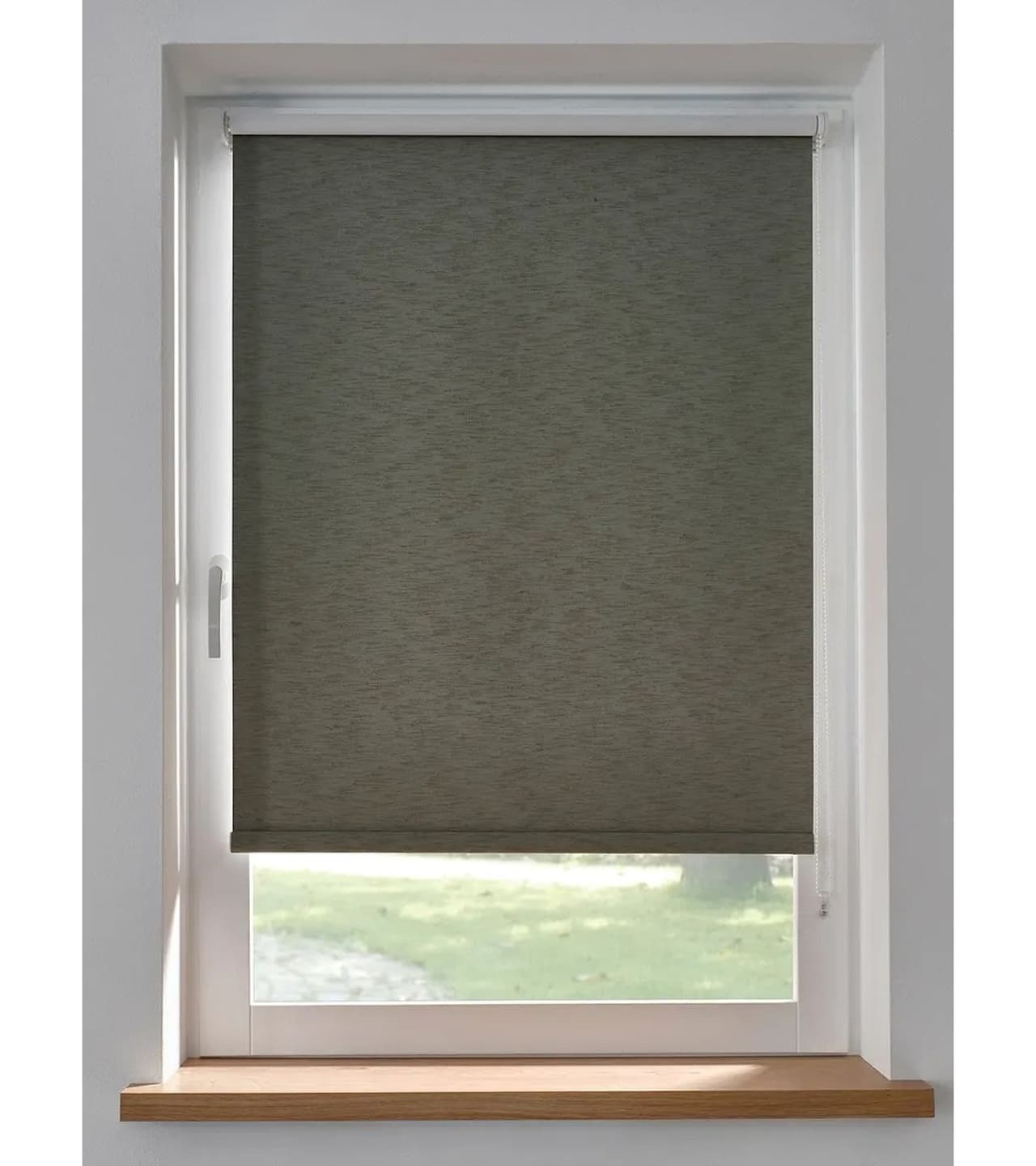 O46BPX (MB1) Estor enrollable opaco simple con textura, protección solar Gris Oscuro