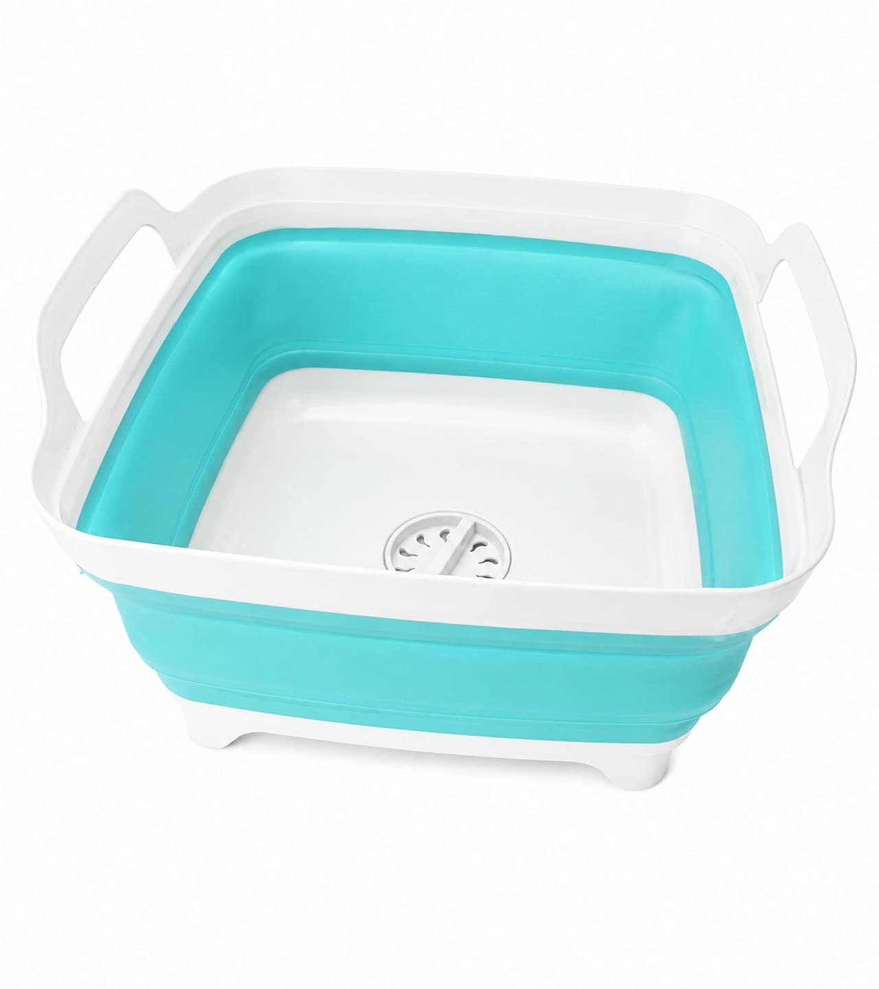 DR Home Divison Recipiente plegable para lavar platos de 11,5 litros. Recipiente que ahorra espacio. Azul/Blanco