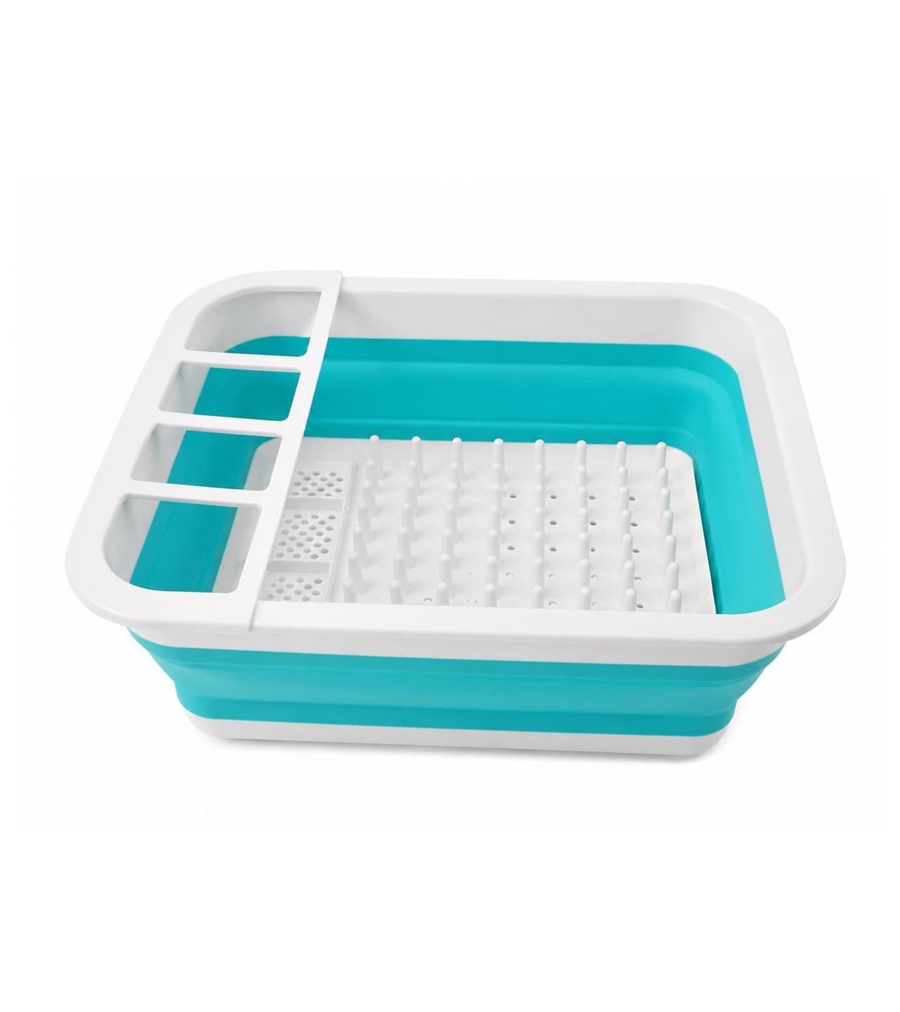 DR Home Divison Escurridor de platos plegable DR Home Division, 13 litros, ahorra espacio, fregadero 9943482, azul/blanco