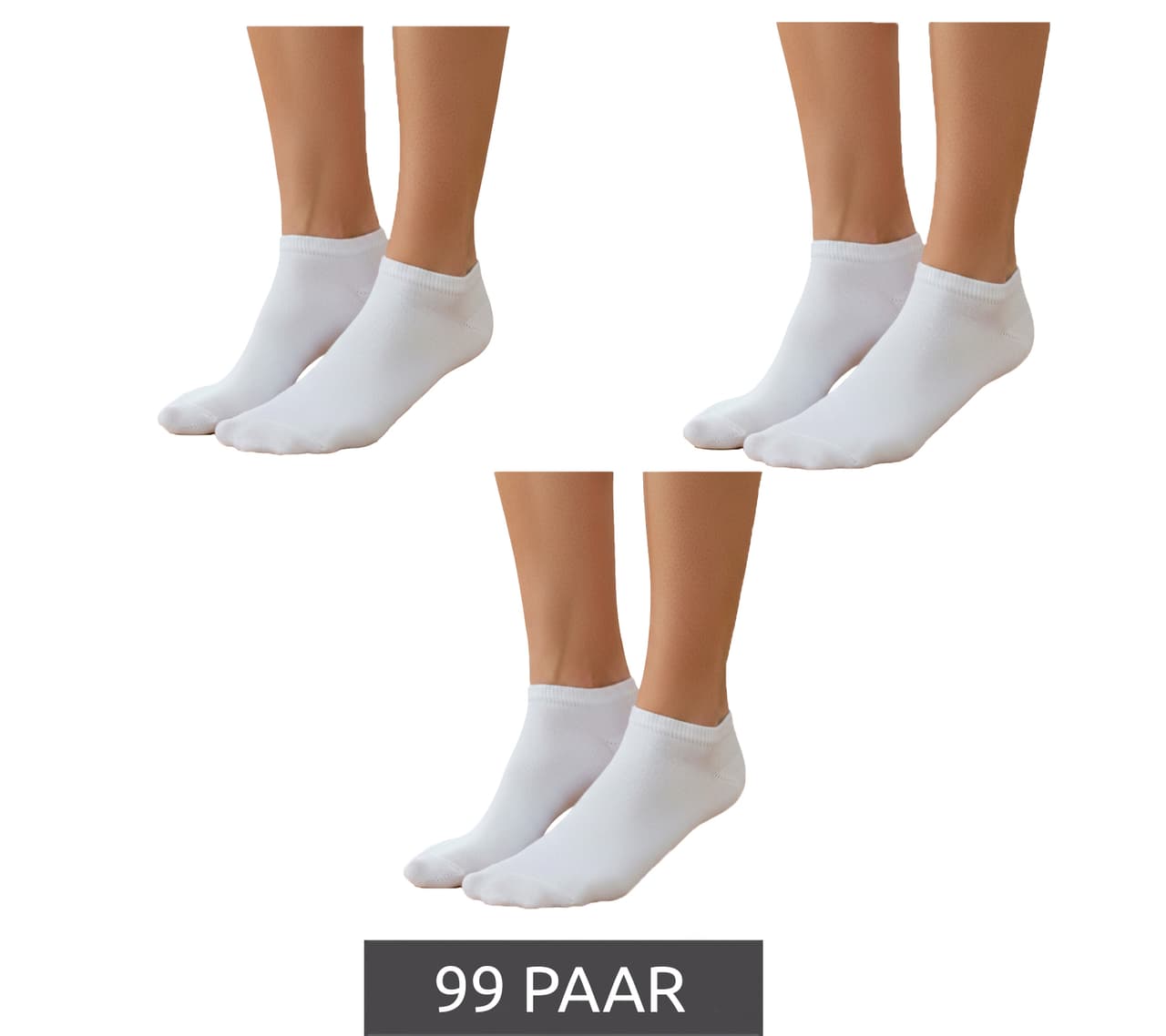 O46DM (MB 7) 99 pares de calcetines deportivos para mujer, deniers, opacos y cálidos, de algodón, blancos