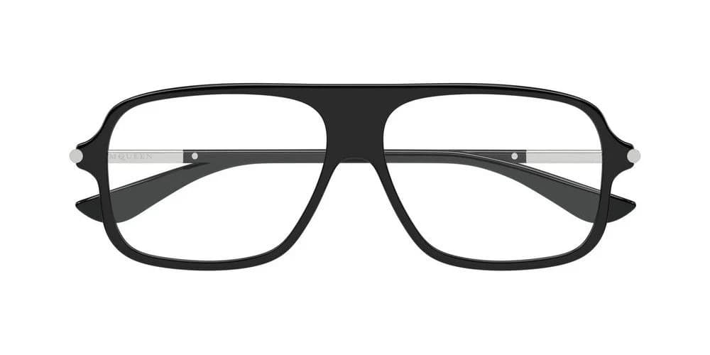 Alexander McQueen Gafas De Vista Unisex Negro Piloto