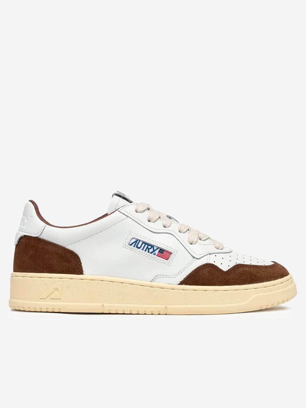 Autry M Medalist Low in pelle bianca e suede marrone