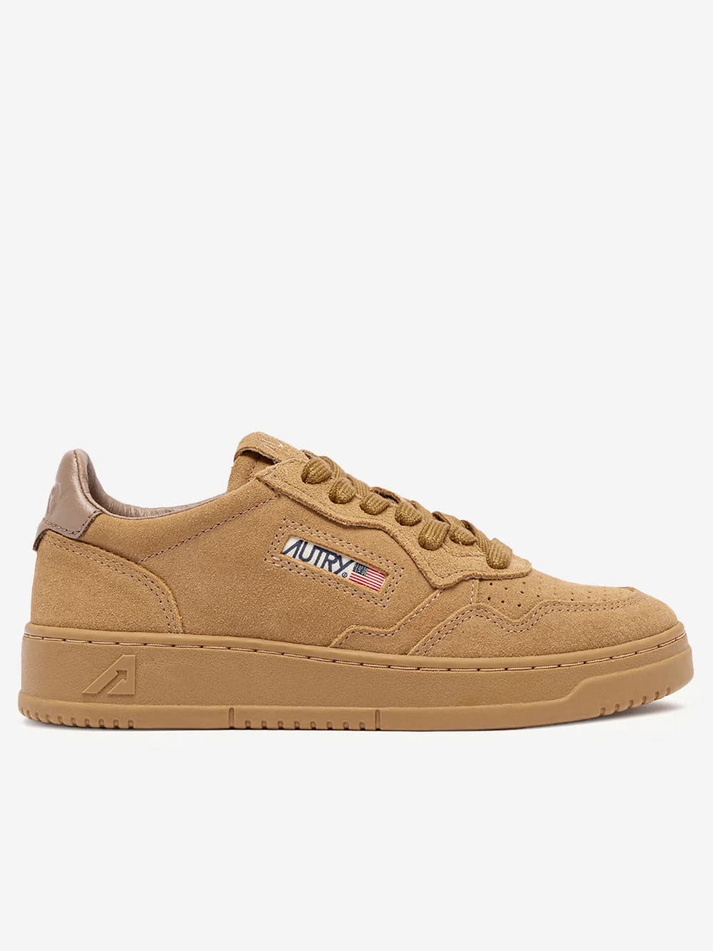 Autry M Medalist Low in suede marrone rame