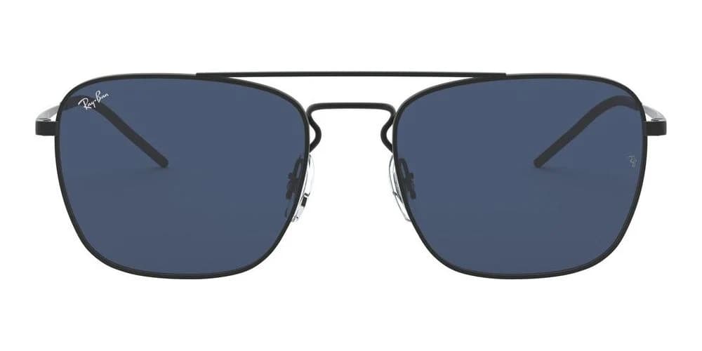 Ray-Ban Rb Gafas De Sol Hombre Negro Piloto Azul 55mm