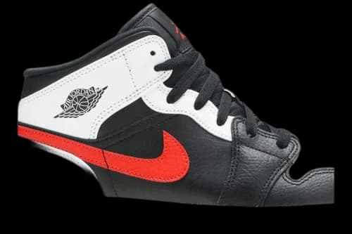 Jordan 1 Mid White Black Chile Red (GS)