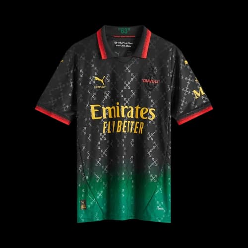 OFF-WHITE x Puma AC Milan Replica Jersey Black 1