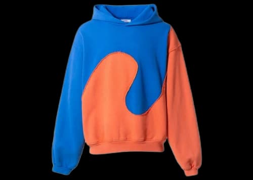 ERL Swirl Fleece Hoodie Red Green 1