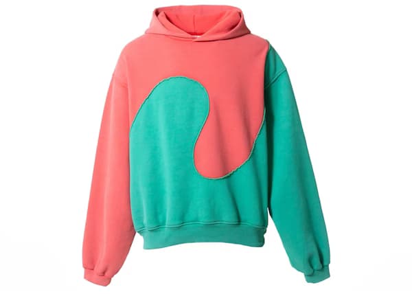 ERL Swirl Fleece Hoodie Red Green 2