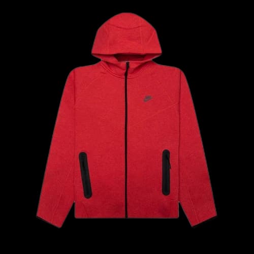 Nike Sportswear Tech Fleece Windrunner Full-Zip Hoodie Light University Red Heather/Black 1