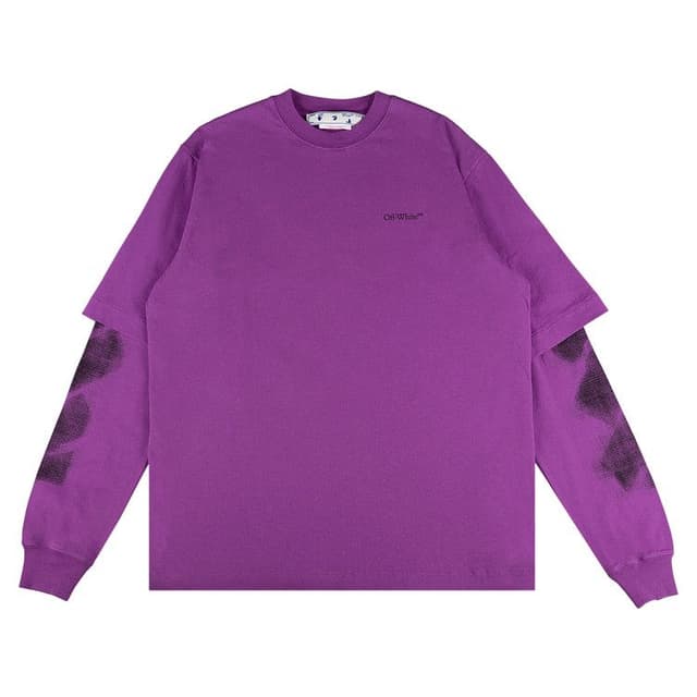 OFF-WHITE Double Layer Arrow L/S T-shirt Purple/Black 2