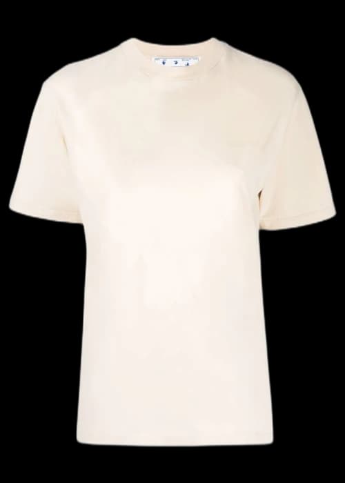 OFF-WHITE Womens Diag-Stripe T-Shirt Beige