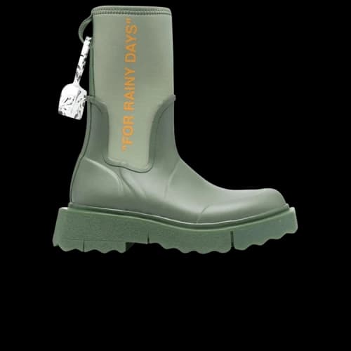 Off-White Wmns Zip-Tie Rain Boot 'For Rainy Days - Green' 1