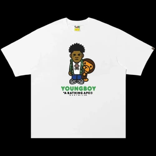 BAPE x NBA Youngboy Never Broke Again Milo Tee 'White'