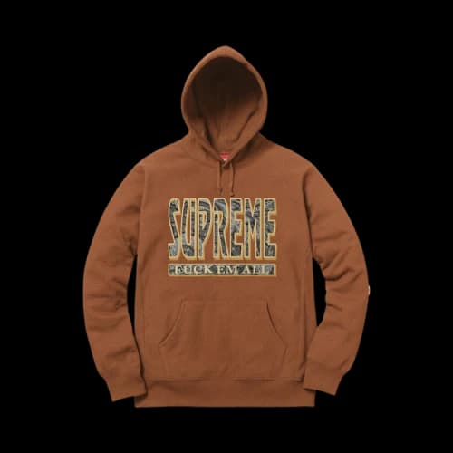 Supreme Paisley Fuck Em All Hoodie 'Rust'