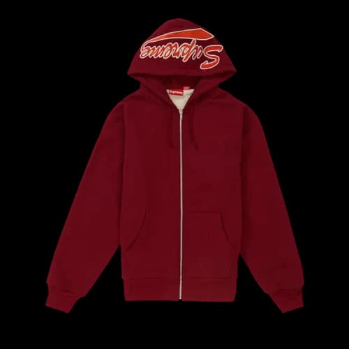 Supreme Thermal Zip Up Sweatshirt 'Cardinal'