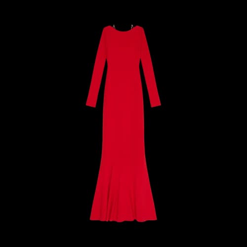 Givenchy Long-Sleeve Dress With Chain 'Vermillon'
