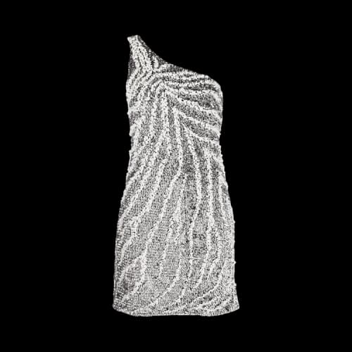 Givenchy One Shoulder Dress 'Shiny Gun Metal'