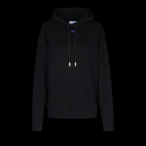 Off-White Logo Embroidered Drawstring Hoodie 'Black'