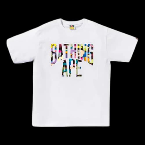 BAPE A Bathing Ape Multi Camo NYC Logo T-Shirt 'White'