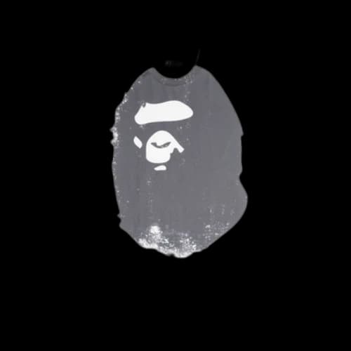 BAPE A Bathing Ape Overprinted Ape Head T-Shirt 'White'