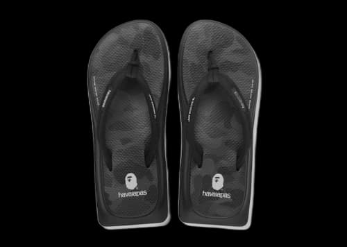 BAPE A Bathing Ape Havaianas Tradi Zori Black Camo