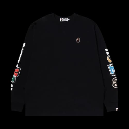 BAPE Multi Fonts Relaxed Fit Heavy Weight Long-Sleeve 'Black'