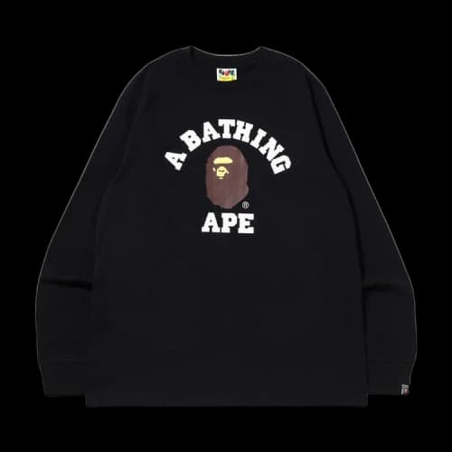 BAPE College Long-Sleeve Tee 'Black'