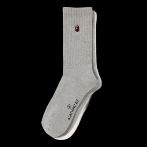 BAPE A Bathing Ape Ape Head Socks 'Grey'