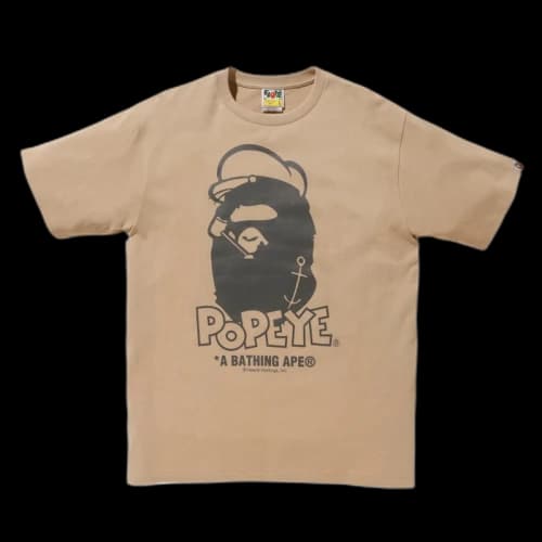BAPE x Popeye Ape Head Tee Beige