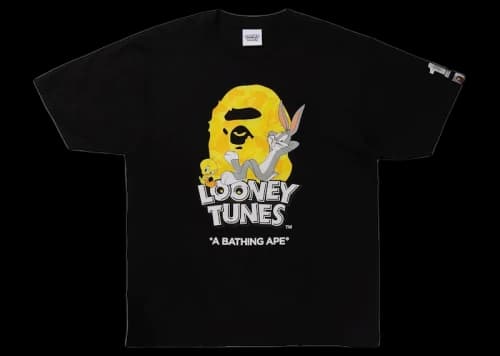 BAPE x Looney Tunes ABC Camo Ape Head Tee Black