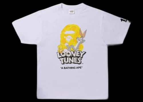 BAPE x Looney Tunes ABC Camo Ape Head Tee White