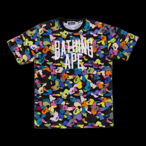 BAPE A Bathing Ape Multi Camo NYC Logo T-Shirt 'Graphic Black'