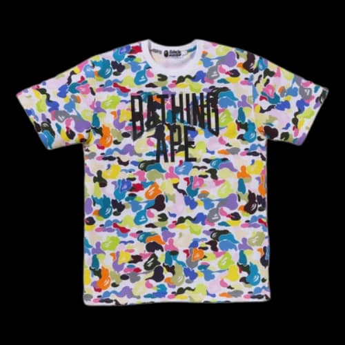 BAPE A Bathing Ape Multi Camo NYC Logo T-Shirt 'Graphic White'