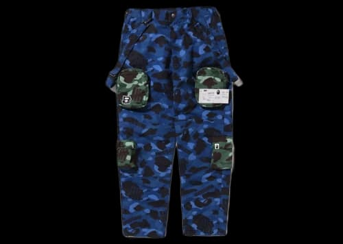 BAPE x Undefeated Camo Multi Pouch Pocket Pants Navy