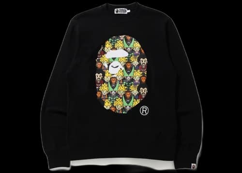 BAPE x Dragon Ball Z Baby Milo Big Ape Head Crewneck Black