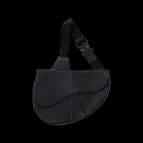 Dior Leather Saddle Bag 'Black'
