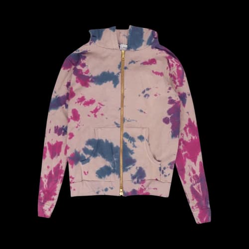 Rhude Peach Tie Dye Zip Up Hoodie 'Grey'