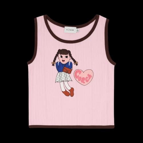 Brain Dead x Coach Pointelle Graphic Tank Top 'Pink'