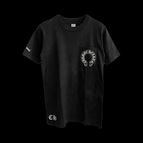 Chrome Hearts Vertical Crosses Logo Pocket Tee 'Black'
