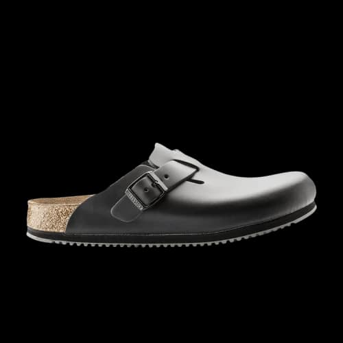 Birkenstock Boston Super Grip Leather Narrow Fit 'Black'