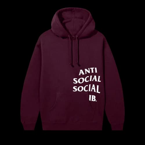 Anti Social Social Club Cut Off Logo Hoodie 'Maroon'
