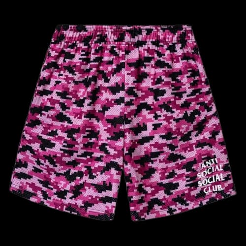 Anti Social Social Club Pixel Camo Shorts 'Pink'