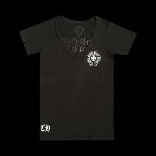 Chrome Hearts V-Neck T-Shirt 'Black'