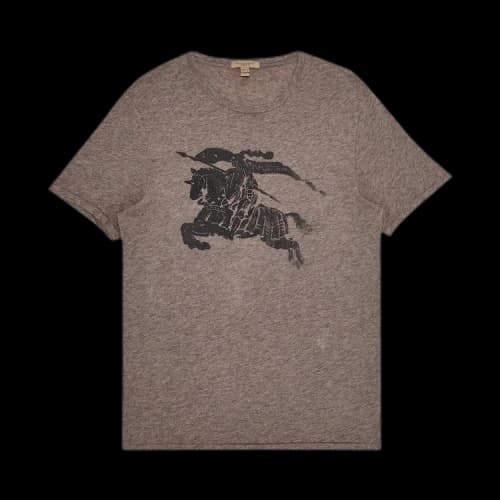 Vintage Burberry Equestrian Knight Device Tee 'Grey Melange'